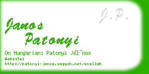 janos patonyi business card